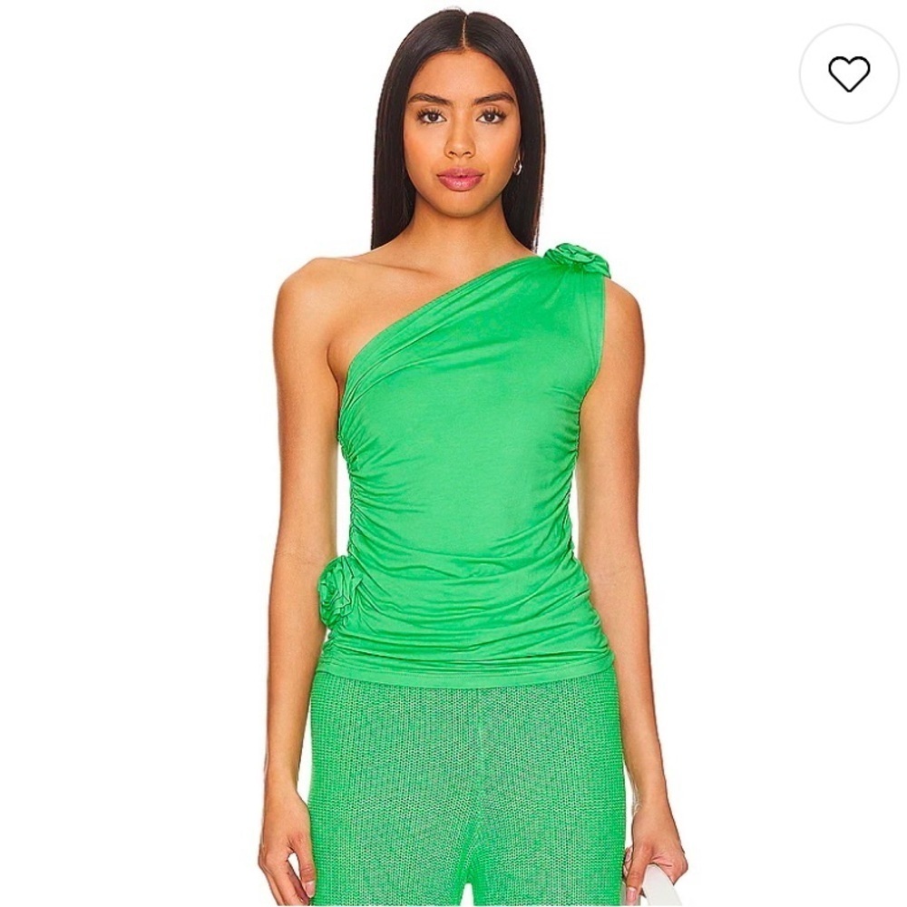 Callahan Ella Top One Shoulder in Kelly Green Size Small